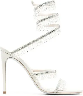 Neutrals René Caovilla Chandelier 105mm Crystal-Embellished Sandals