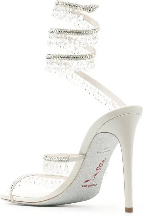 Neutrals René Caovilla Chandelier 105mm Crystal-Embellished Sandals