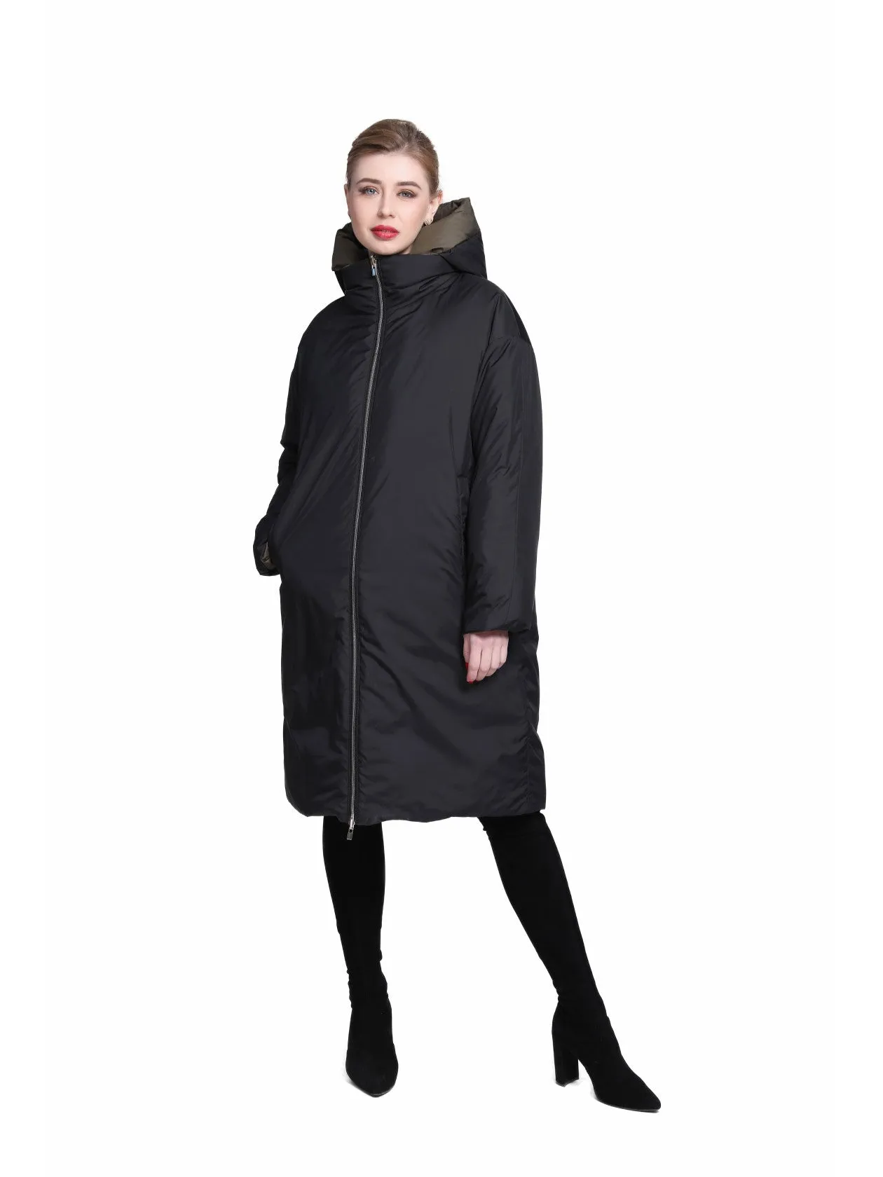 Reversible Winter Coat with Down Fill