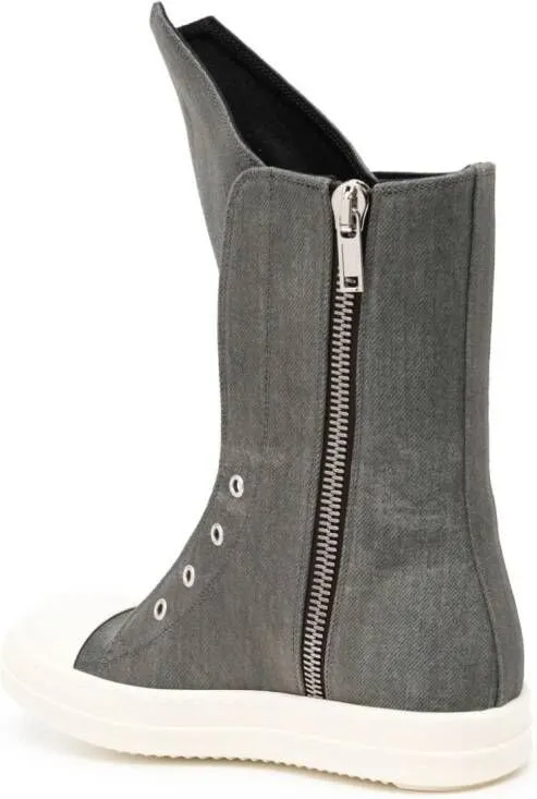 Rick Owens DRKSHDW Distressed Sneaker Boots Grey