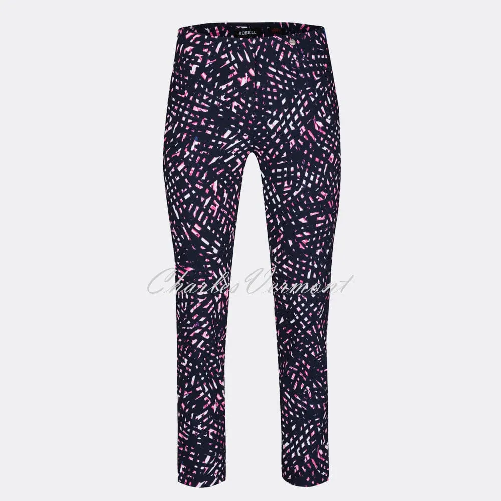 Robell Rose Abstract Print Cropped Trouser 51527-54558-69