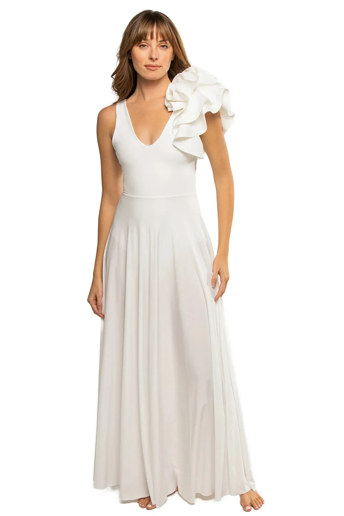 Elegant Ruffle Maxi Dress