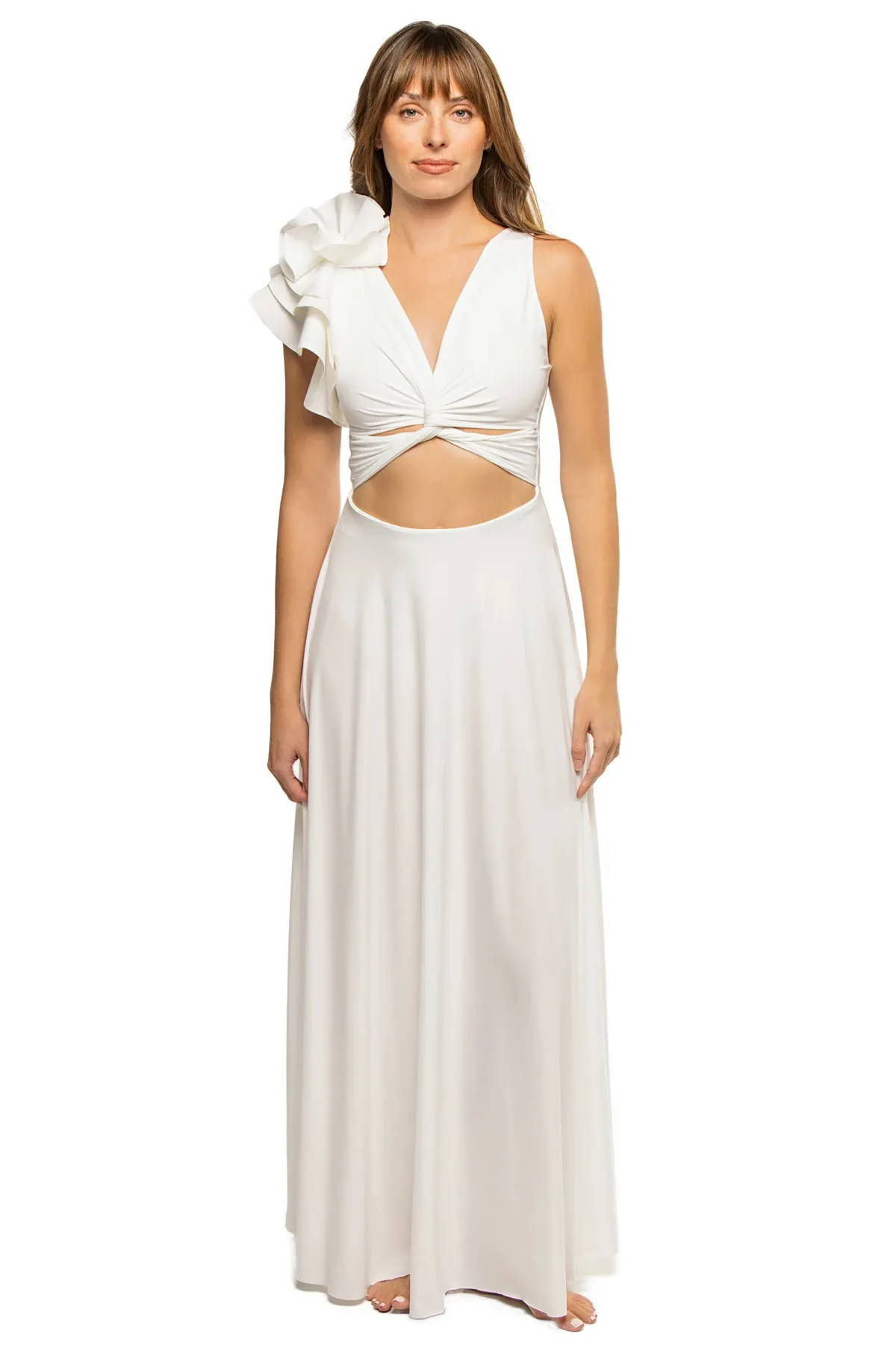 Elegant Ruffle Maxi Dress