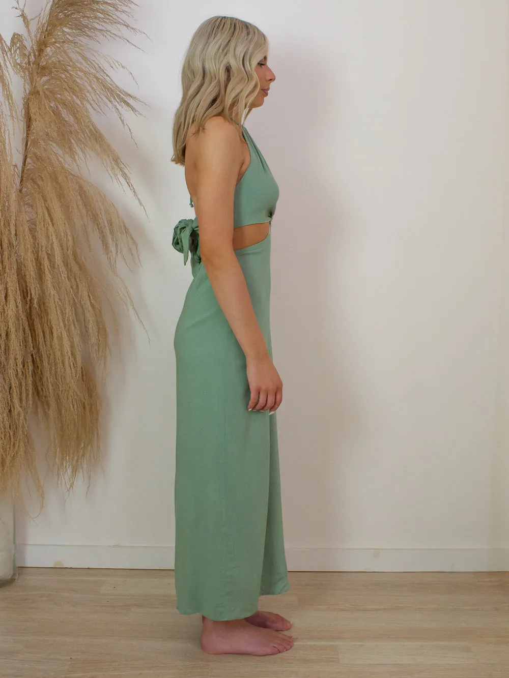 Sage Green Boho Maxi Dress