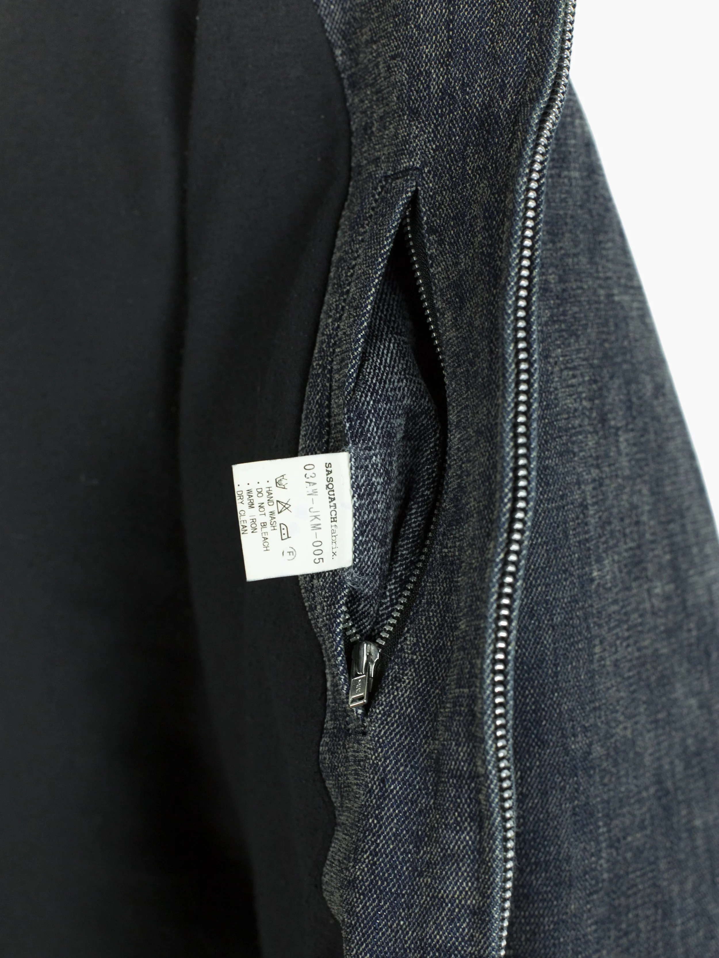 Sasquatchfabrix AW03 Layered Denim Hooded Work Bomber -> Sasquatchfabrix AW03 Layered Denim Jacket