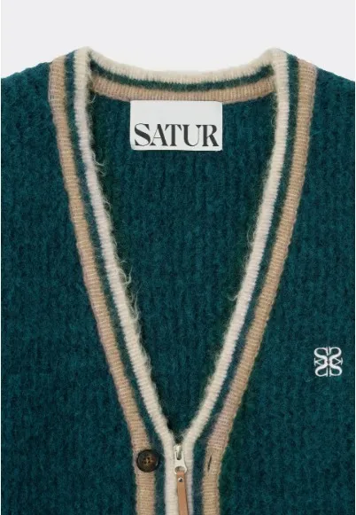 SATUR Unisex Cardigans | Street Style Logo Plain