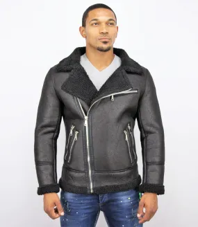 Men's Black Short Lammy Coat.