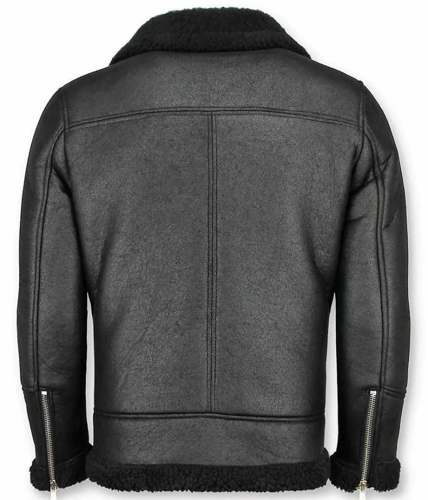 Men's Black Short Lammy Coat.