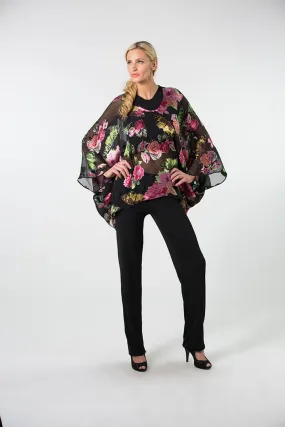 Silk Geisha Top with Burnout Design