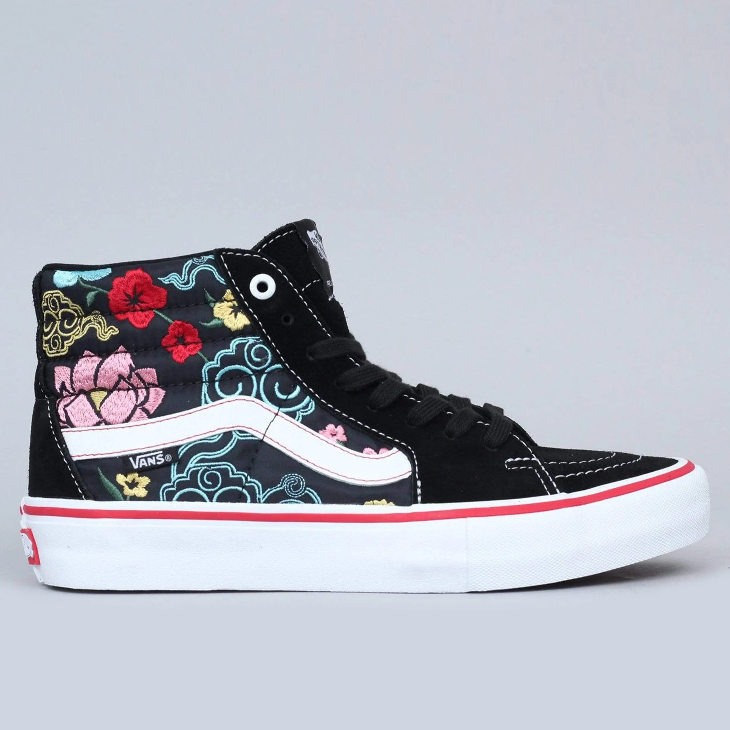 Slam City Skates London UK Vans Sk8-Hi Pro Shoes in Lizzie Armanto Floral Black Multi