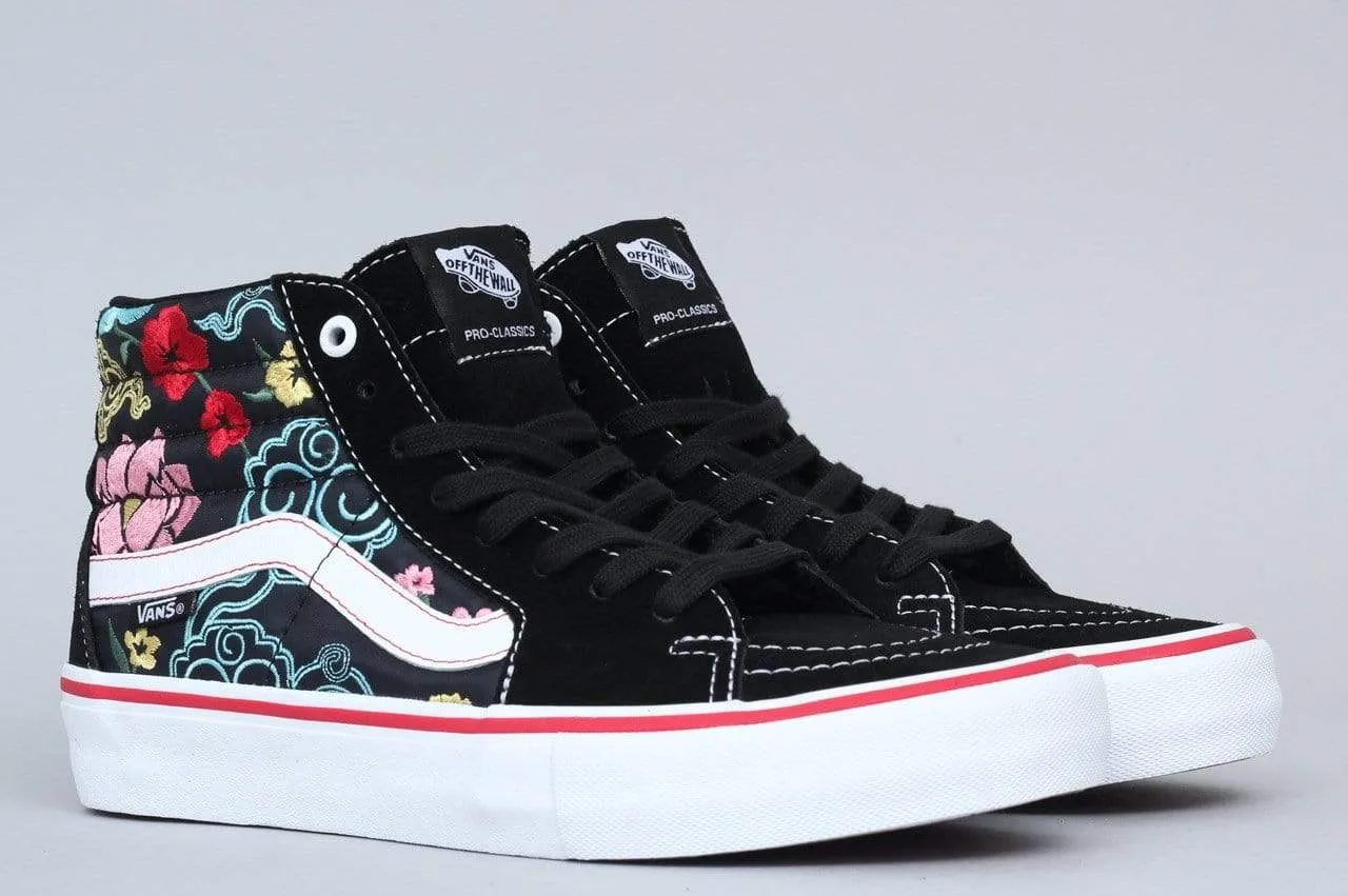 Slam City Skates London UK Vans Sk8-Hi Pro Shoes in Lizzie Armanto Floral Black Multi