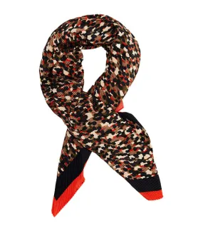 Multicolored Pleated Scarf with Spots