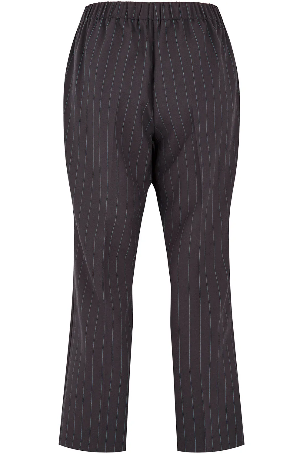 Stripe Pull On Elasticated Trousers Straight Leg