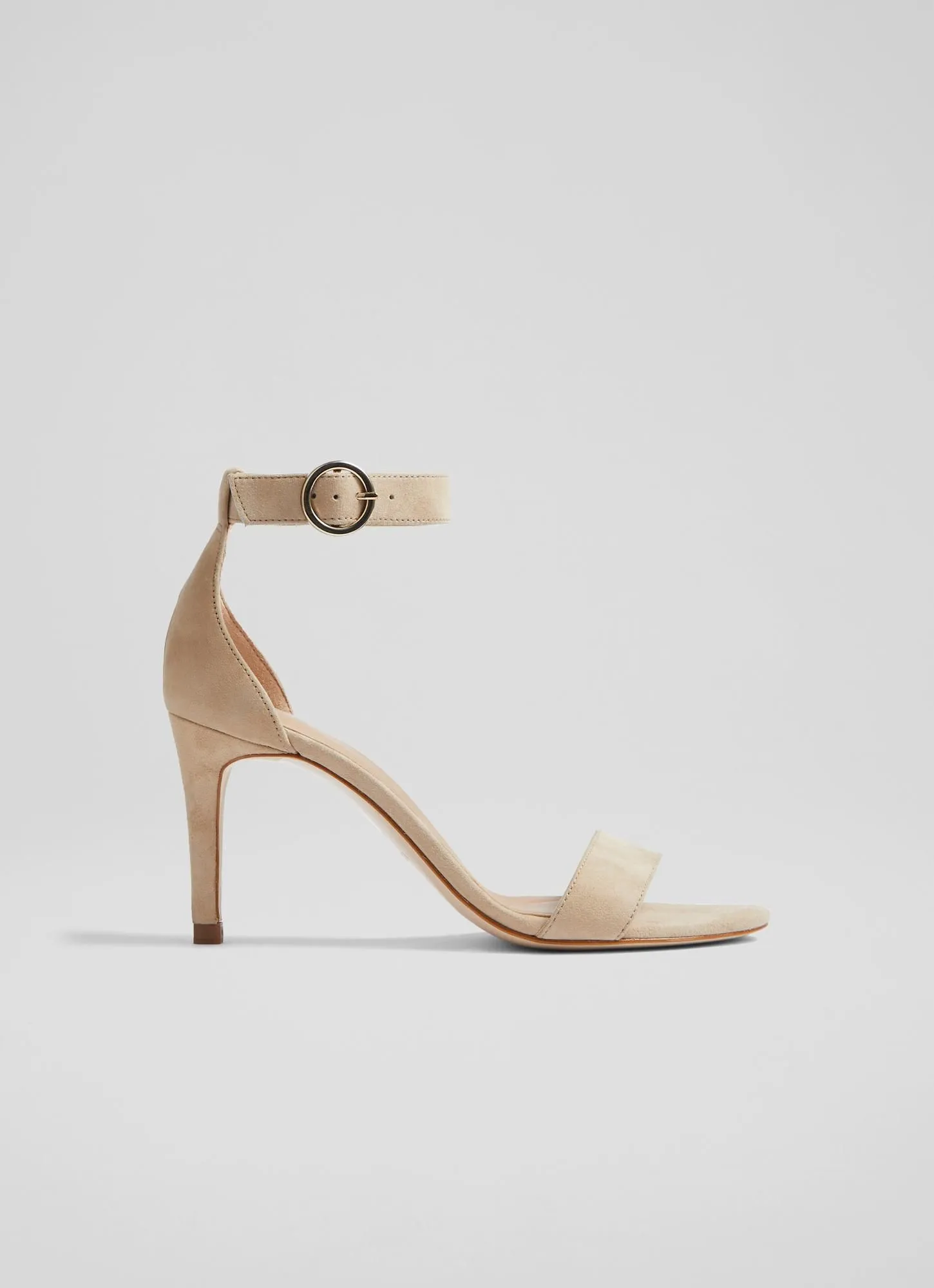 Stylish Beige Ivy Suede Heeled Sandals