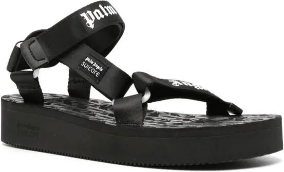 Black Suicoke x Palm Angels Depa logo-print sandals