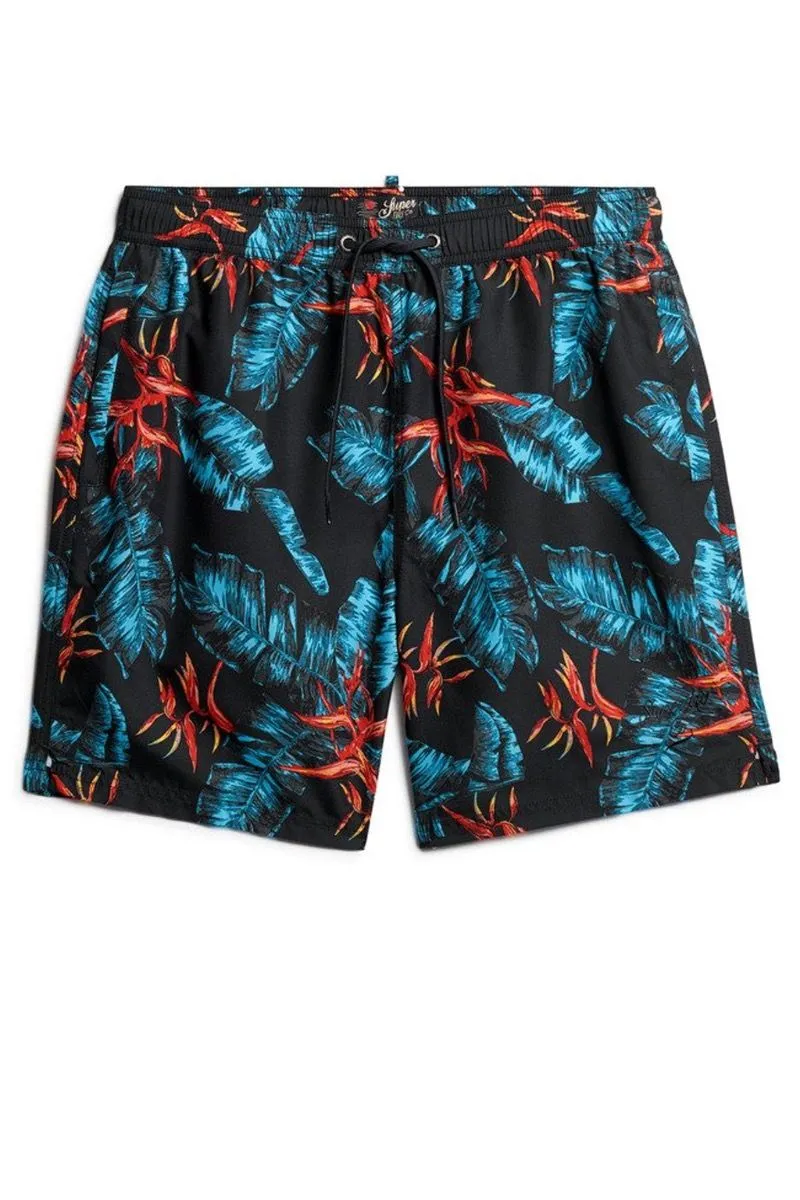 Superdry Hawaiian Print Swim Shorts Dark Navy Fire Available