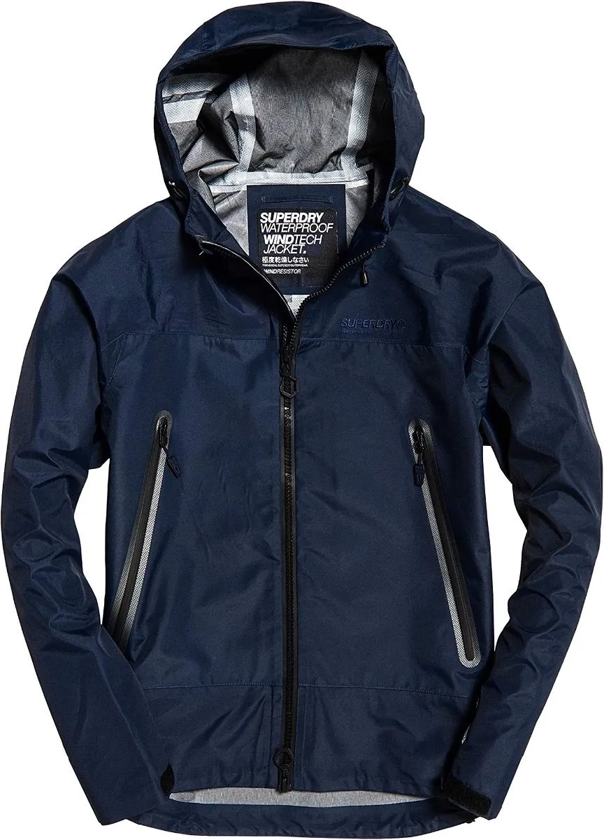 Superdry Hydrotech Softshell Hooded Jacket in Navy