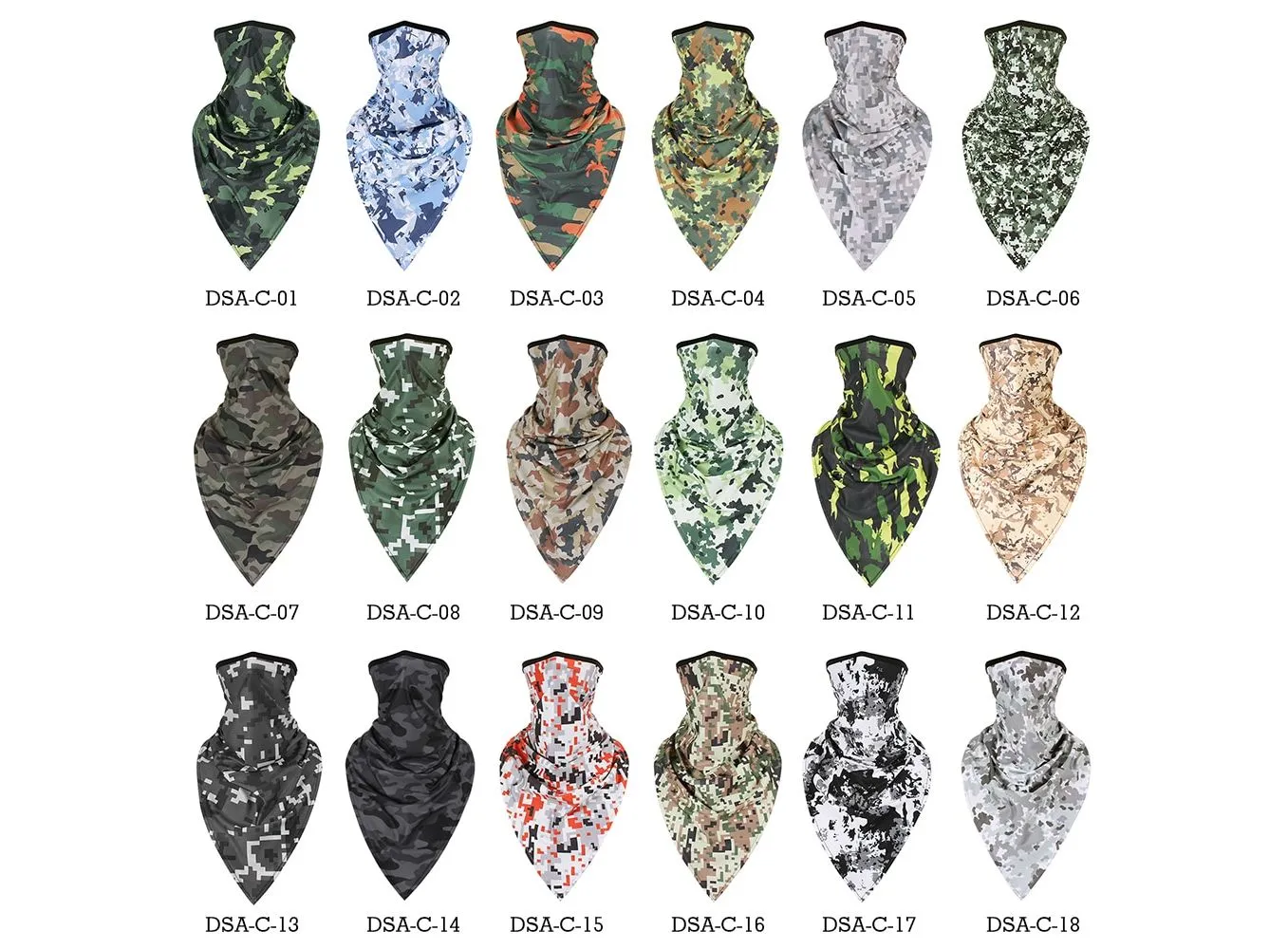 Tactical Camo Face Mask Neck Gaiter Headband Black Cool Men Women