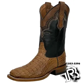 Tan Caiman Hornback Square Toe Men's Boots