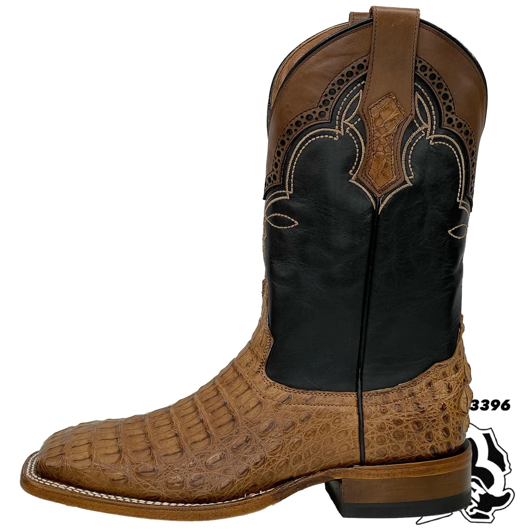 Tan Caiman Hornback Square Toe Men's Boots