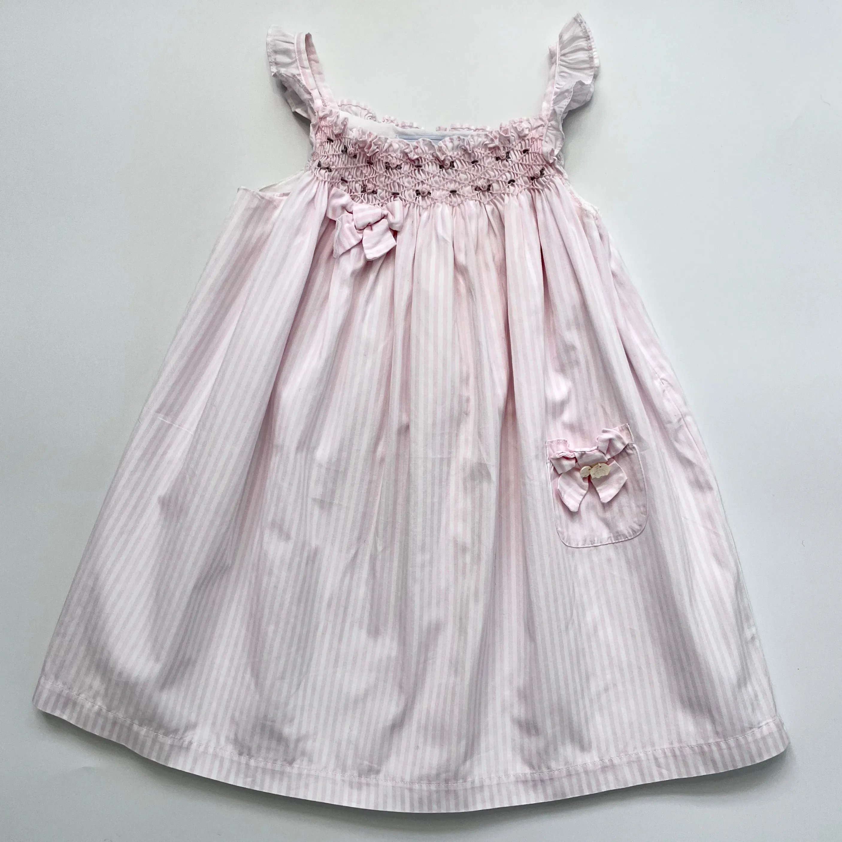 Tartine Chocolat Pink White Stripe Dress 2 Years