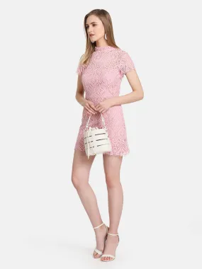 Textured Lace Short Dress