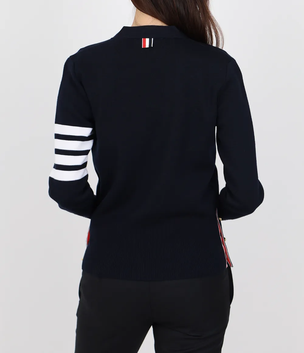 THOM BROWNE Unisex Logo Cardigans - Street Style, Plain Design