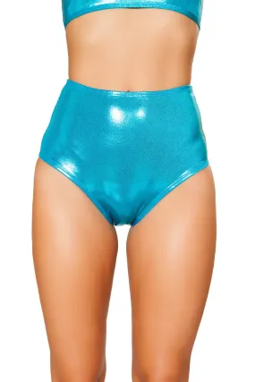 Turquoise Sparkle High Waisted Shorts Festival Fashion