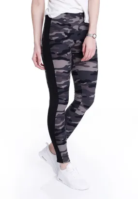 Urban Classics Camo Stripe Darkcamo Black Leggings