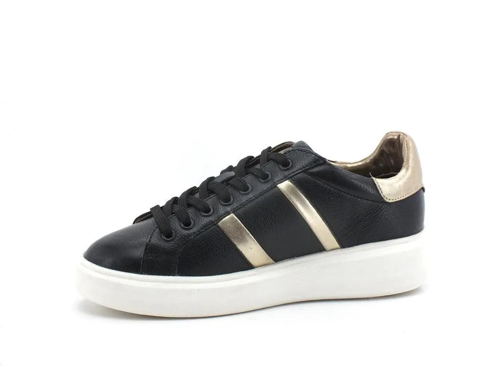 U.S. POLO Cardi001 Black Gold Leather Sneaker.