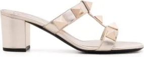 Gold Valentino Garavani Roman Stud metallic sandals