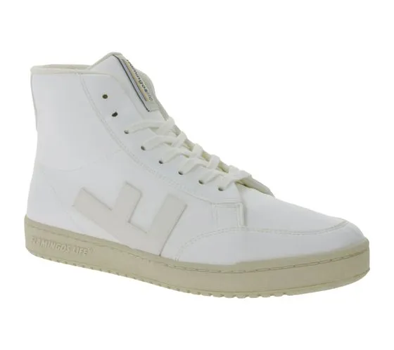 Vegan high-top sneakers made in Spain FW21O8ALLWHIMON white from FLAMINGOS LIFE Old 80's