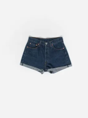 Vintage 90s Levis turn up denim shorts for women Small