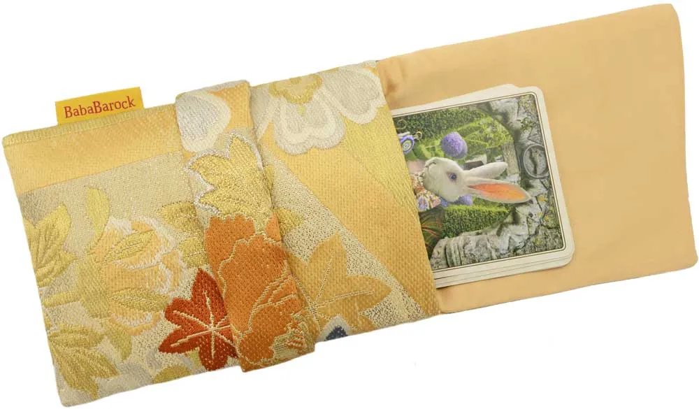 Vintage Japanese Silk Foldover Pouch - Golden Garden