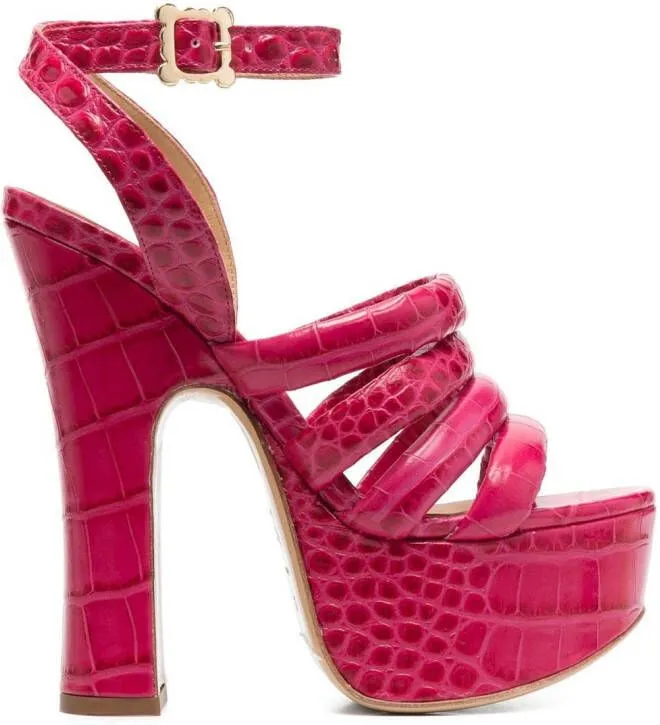 Pink Vivienne Westwood 150mm Crocodile Platform Sandals