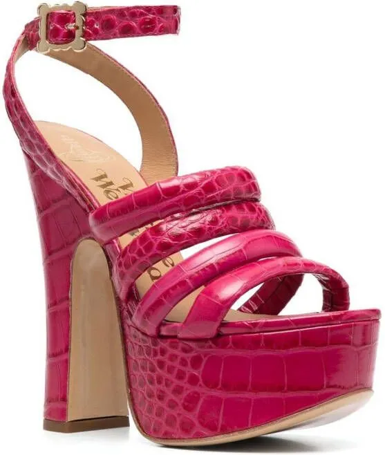 Pink Vivienne Westwood 150mm Crocodile Platform Sandals