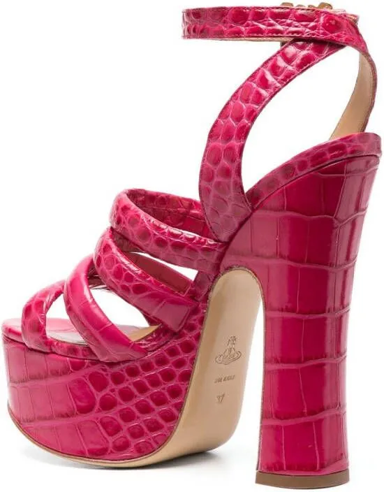 Pink Vivienne Westwood 150mm Crocodile Platform Sandals