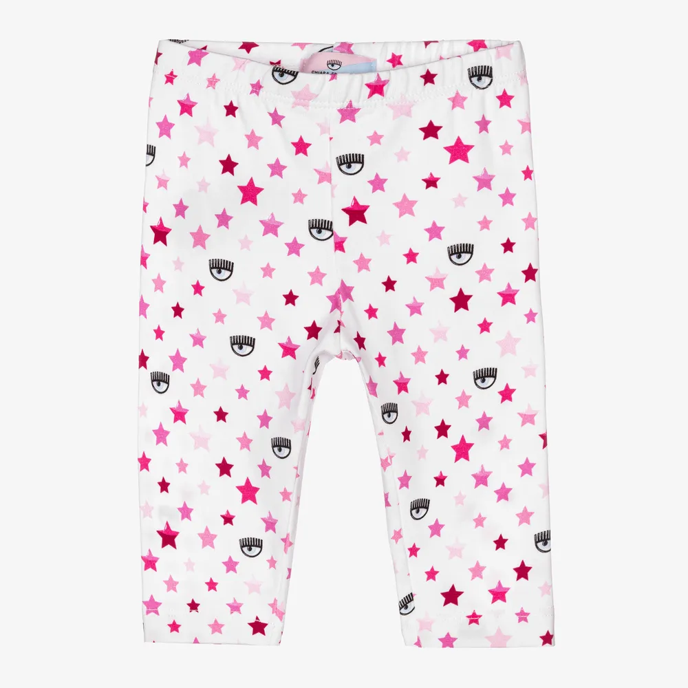 White and Pink Leggings for Babies