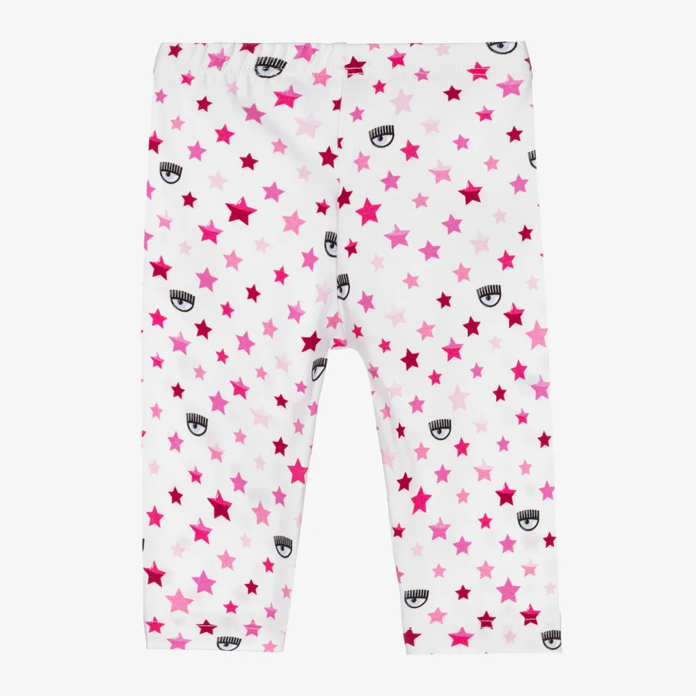 White and Pink Leggings for Babies