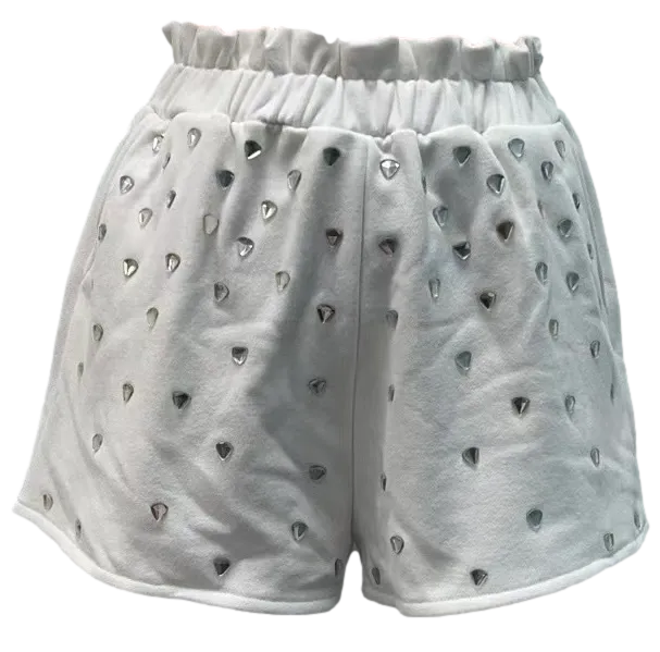 Adult White Diamond Shorts