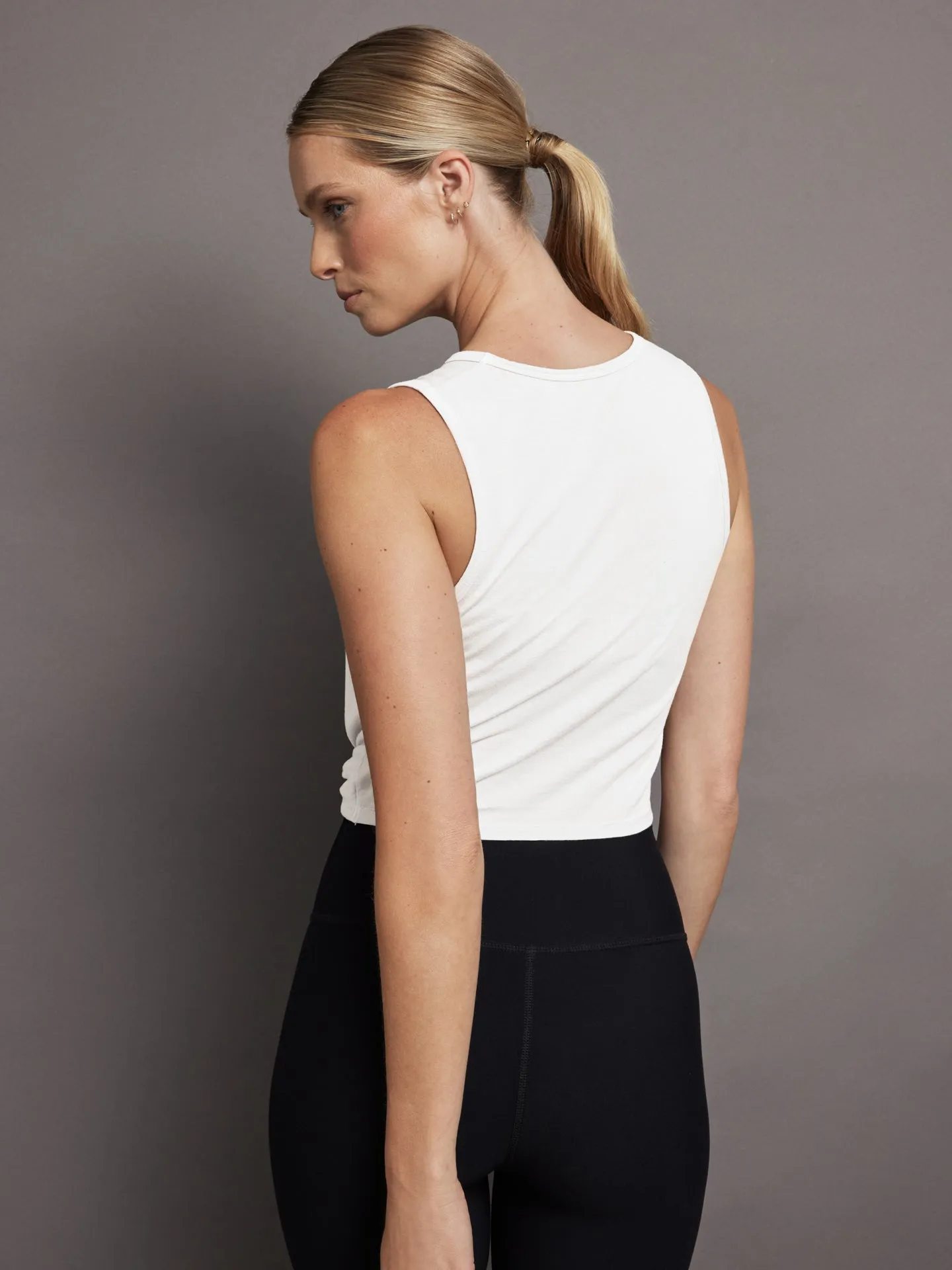 White Front Twist Tank Top