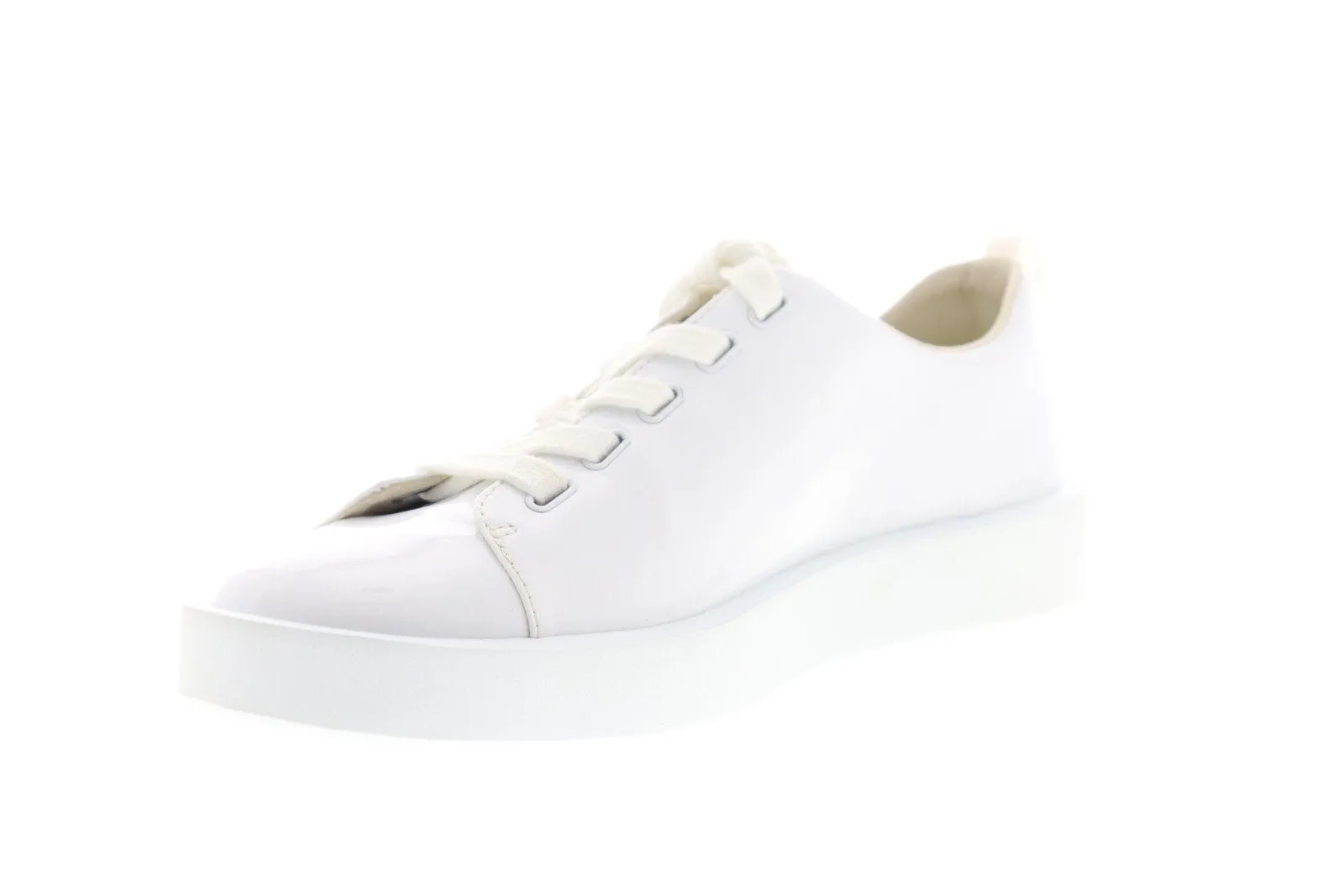 White Leather Low Top Lace Up Euro Sneakers for Men by Camper