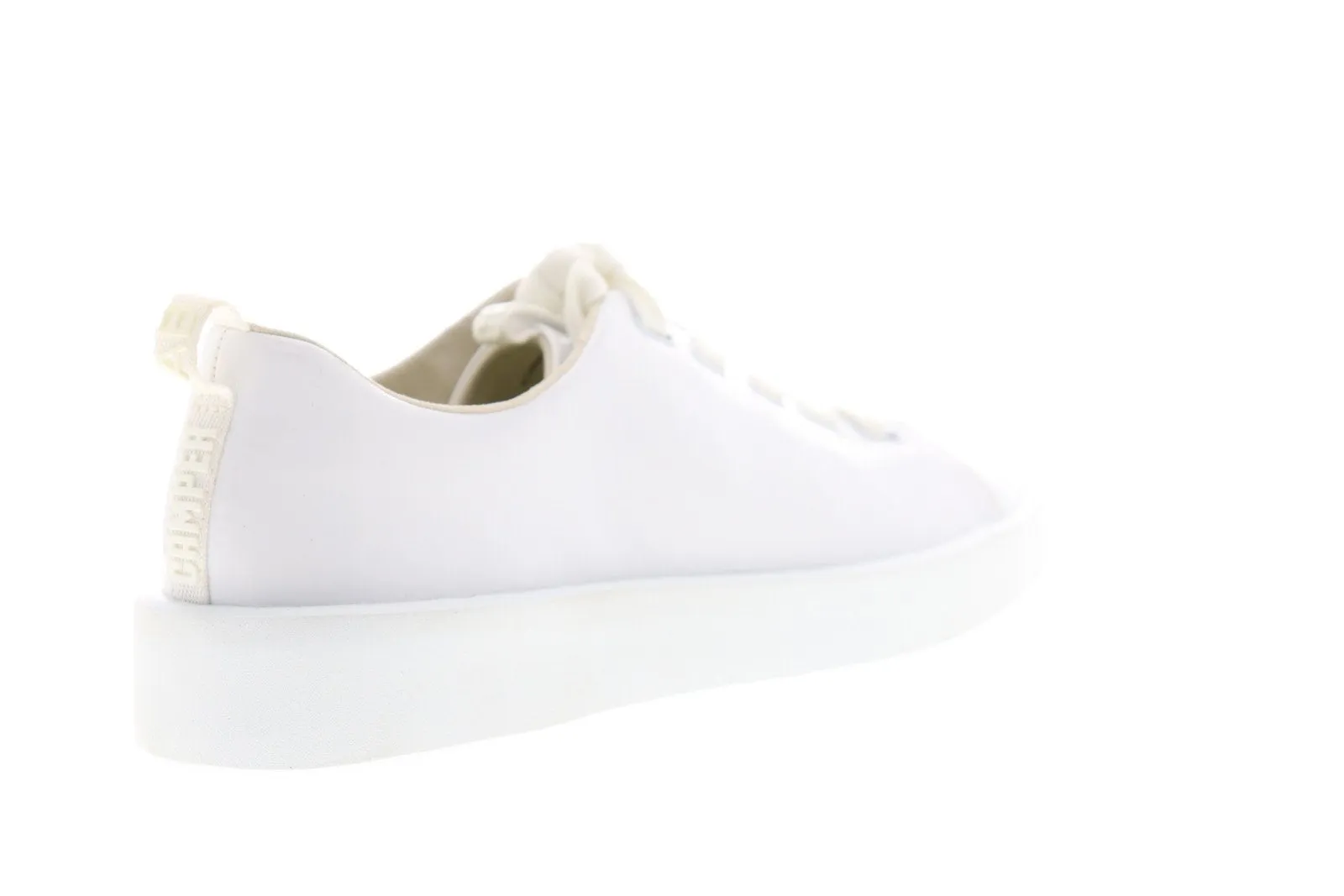 White Leather Low Top Lace Up Euro Sneakers for Men by Camper