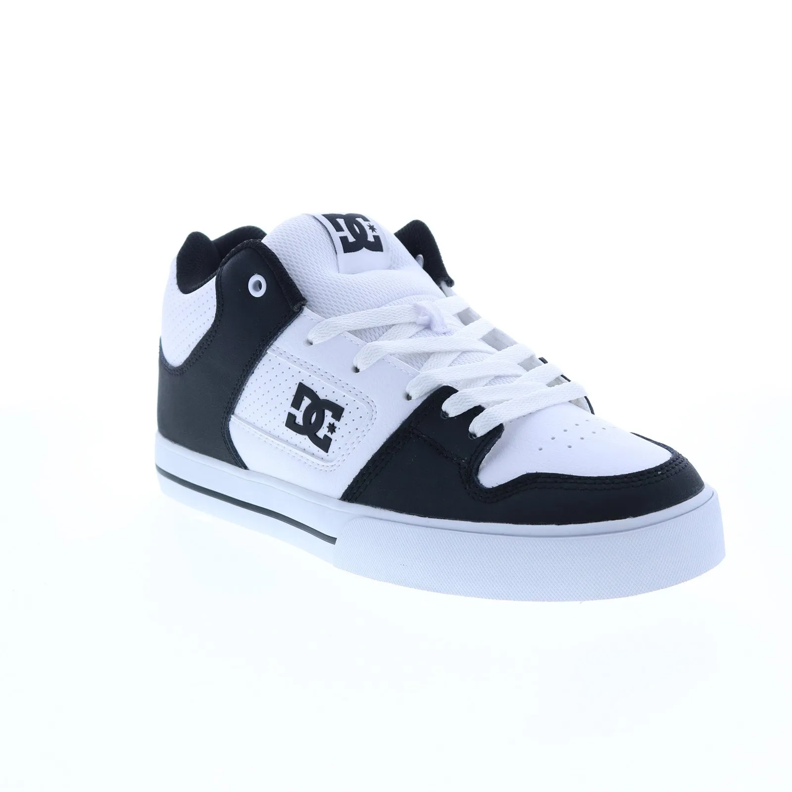 White Leather Skate Inspired Sneakers Shoes for Men - DC Pure Mid ADYS400082-WBI