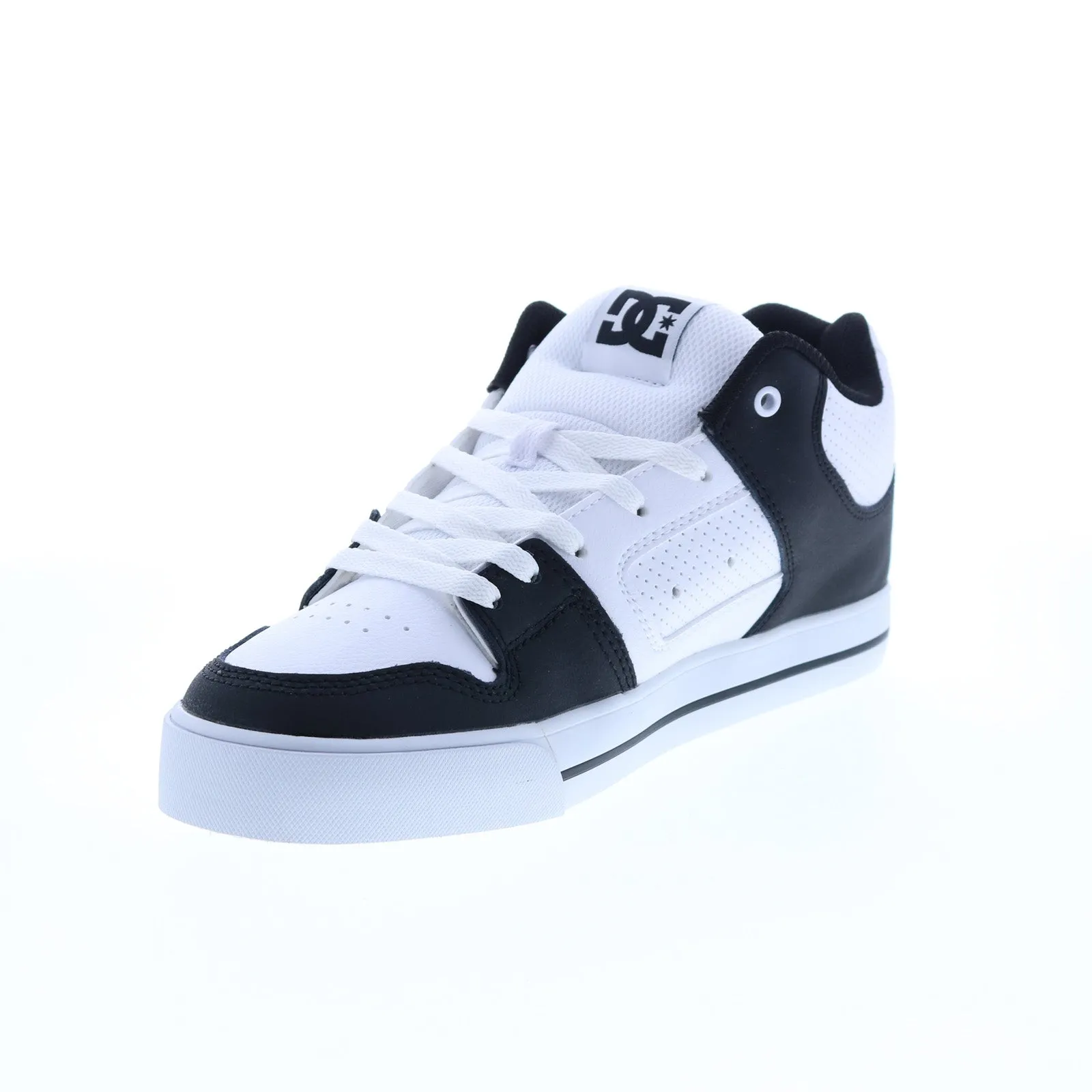 White Leather Skate Inspired Sneakers Shoes for Men - DC Pure Mid ADYS400082-WBI