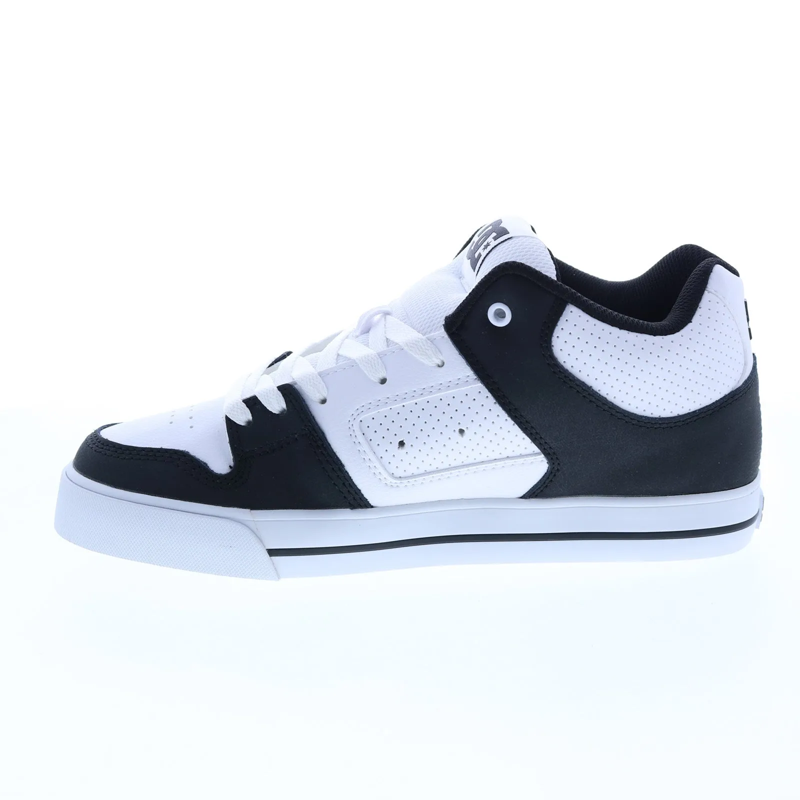 White Leather Skate Inspired Sneakers Shoes for Men - DC Pure Mid ADYS400082-WBI