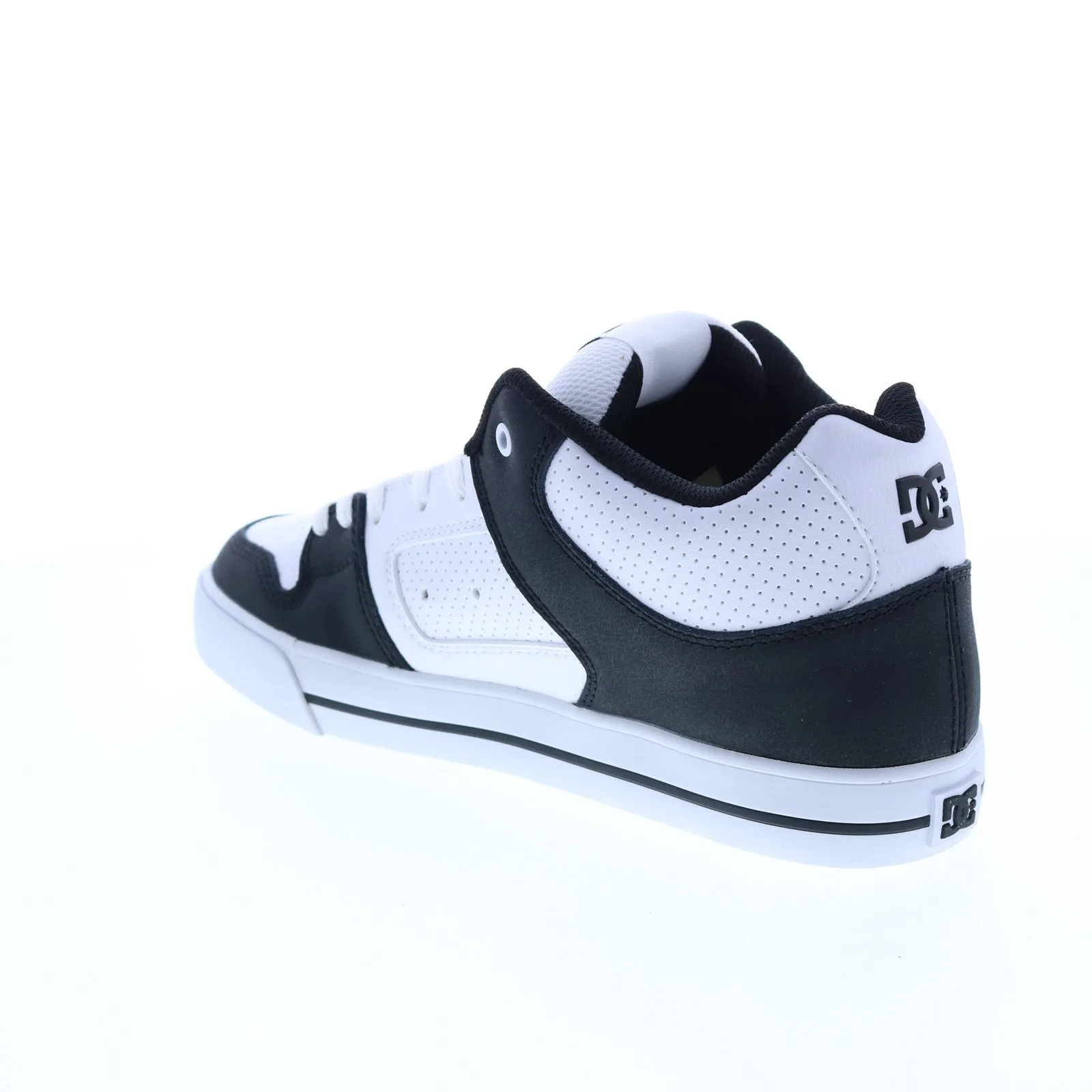 White Leather Skate Inspired Sneakers Shoes for Men - DC Pure Mid ADYS400082-WBI