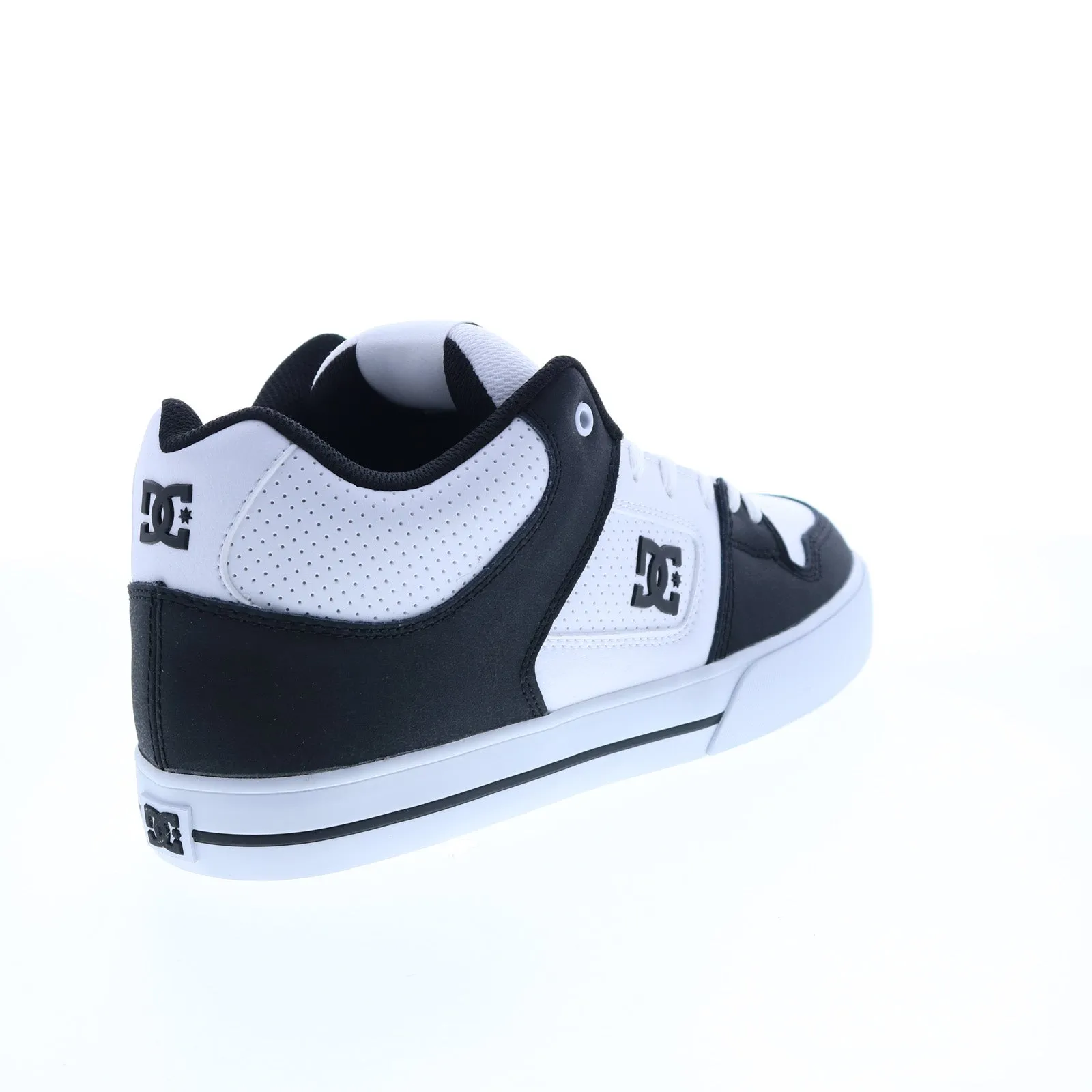 White Leather Skate Inspired Sneakers Shoes for Men - DC Pure Mid ADYS400082-WBI