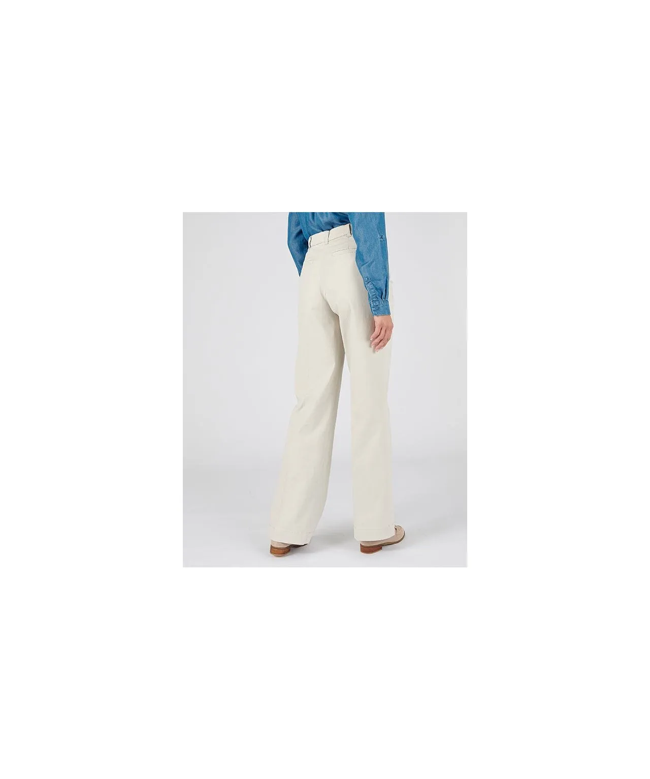 Wide-Leg Cotton Stretch Trousers