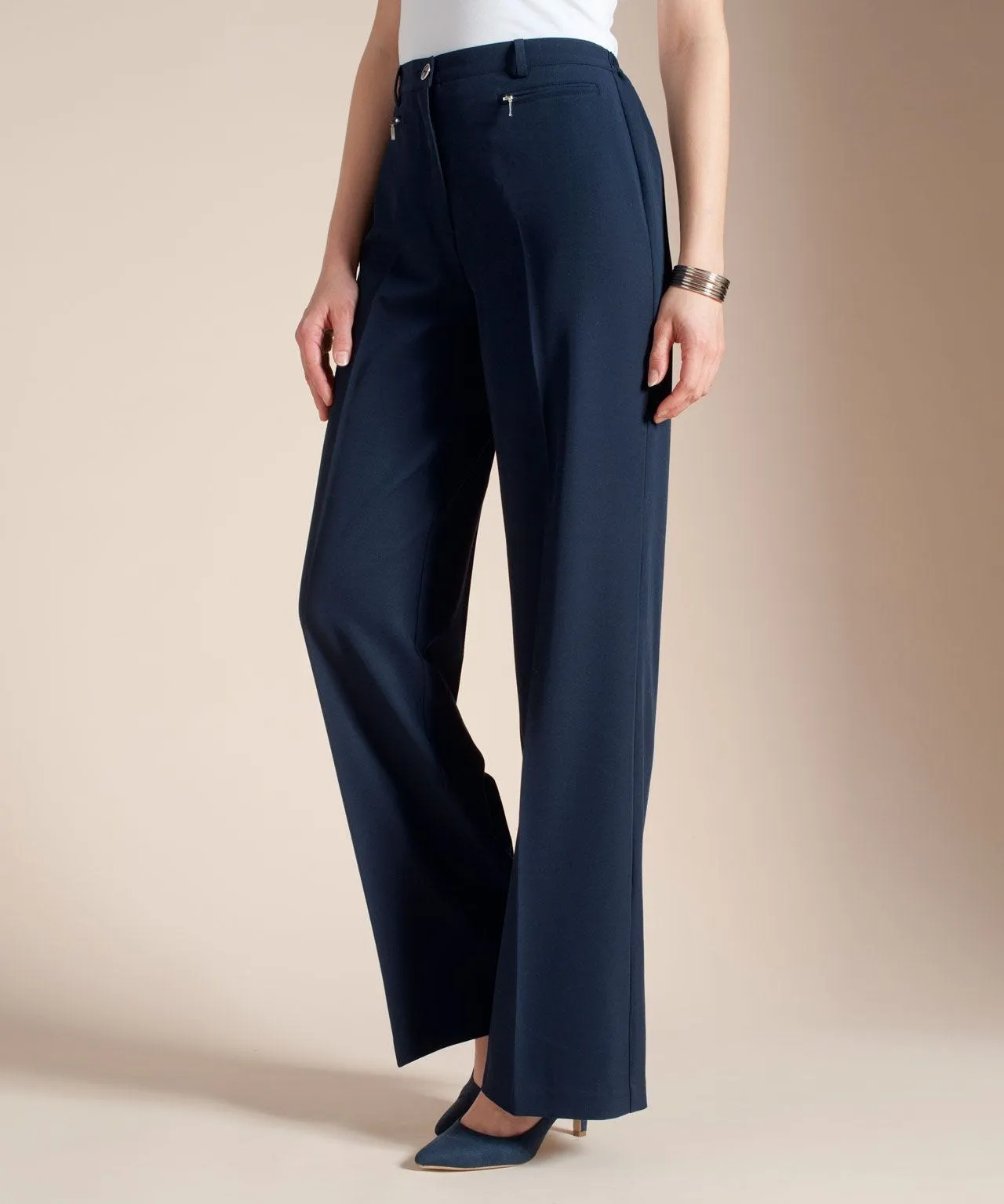 Wide Leg Elastic Waist Trousers